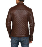 Biker Jacket - Men Real Lambskin Motorcycle Leather Biker Jacket KM443 - Koza Leathers