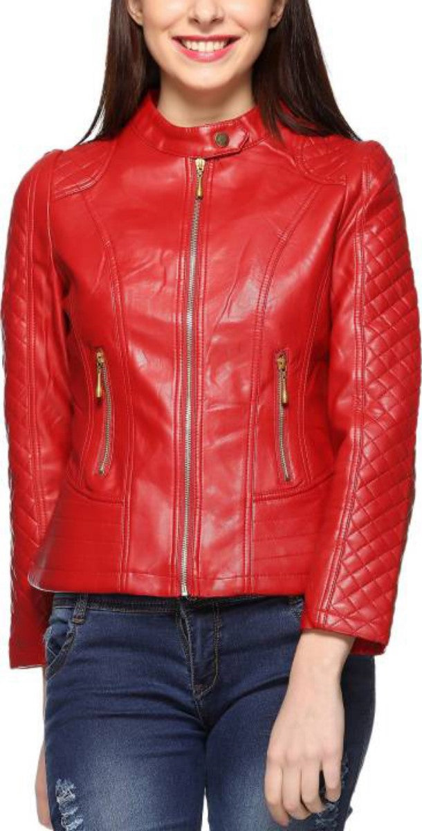 Biker / Motorcycle Jacket - Women Real Lambskin Leather Biker Jacket KW426 - Koza Leathers