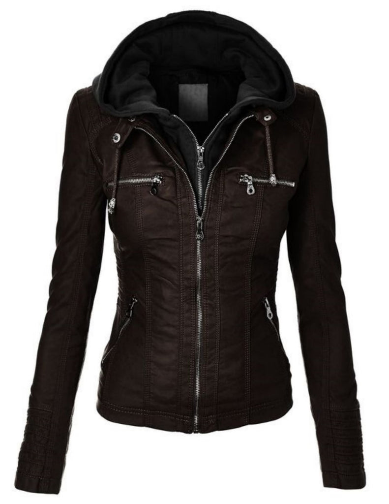 Biker / Motorcycle Jacket - Women Real Lambskin Leather Biker Jacket KW495 - Koza Leathers