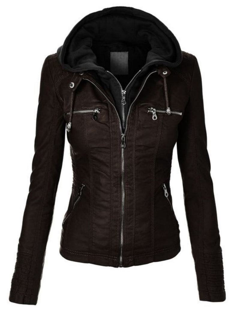 Biker / Motorcycle Jacket - Women Real Lambskin Leather Biker Jacket KW495 - Koza Leathers