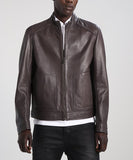 Men Real Lambskin Motorcycle Leather Biker Jacket KM296