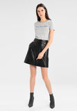 Knee Length Skirt - Women Real Lambskin Leather Slim Fit Skirt WS095 - Koza Leathers
