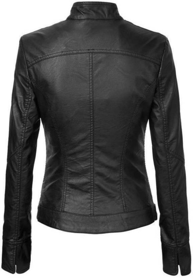 Biker / Motorcycle Jacket - Women Real Lambskin Leather Biker Jacket KW427 - Koza Leathers