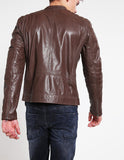 Biker Jacket - Men Real Lambskin Motorcycle Leather Biker Jacket KM297 - Koza Leathers