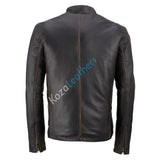 Biker Jacket - Men Real Lambskin Motorcycle Leather Biker Jacket KM190 - Koza Leathers