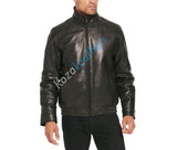 Koza Leathers Men's Genuine Lambskin Bomber Leather Jacket NJ009