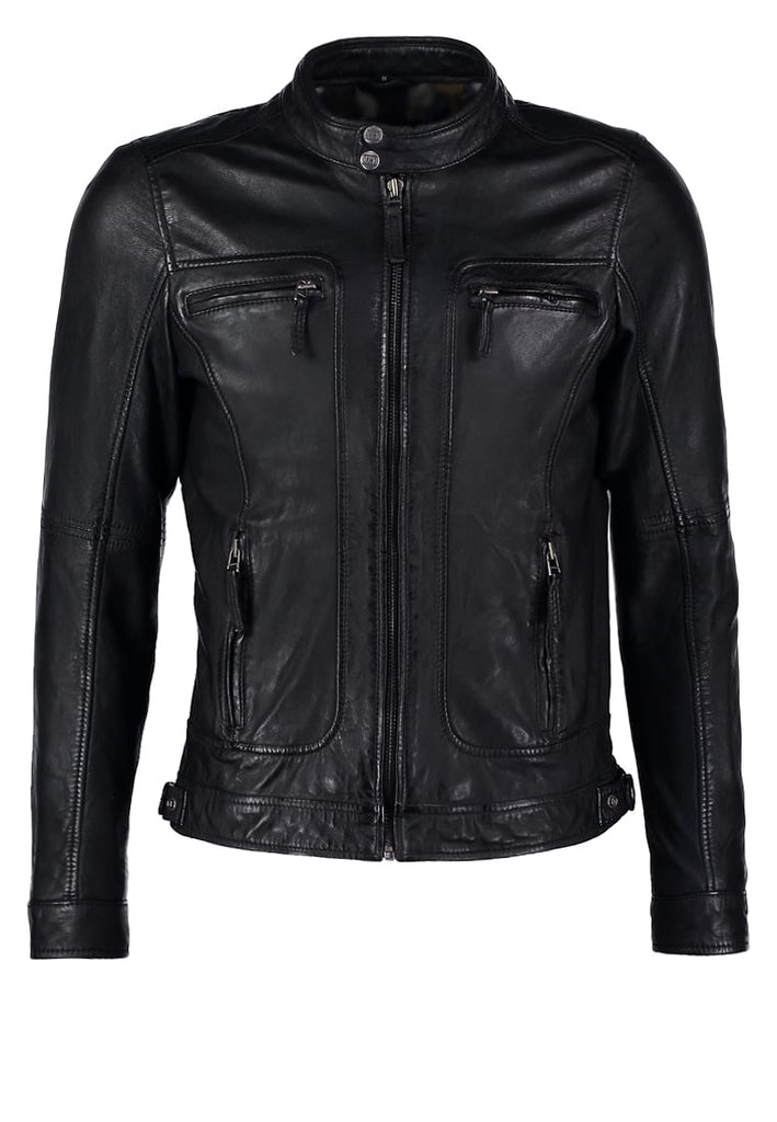 Biker Jacket - Men Real Lambskin Motorcycle Leather Biker Jacket KM234 - Koza Leathers