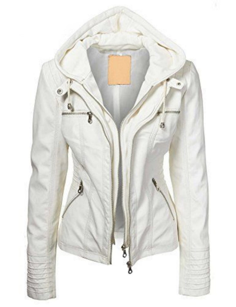 Biker / Motorcycle Jacket - Women Real Lambskin Leather Biker Jacket KW497 - Koza Leathers