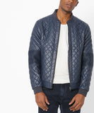 Men Real Lambskin Motorcycle Leather Biker Jacket KM667