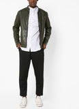 Men Real Lambskin Motorcycle Leather Biker Jacket KM668