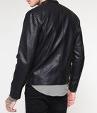 Biker Jacket - Men Real Lambskin Motorcycle Leather Biker Jacket KM299 - Koza Leathers
