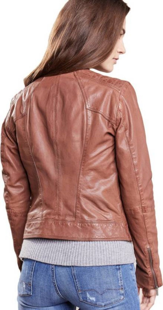 Biker / Motorcycle Jacket - Women Real Lambskin Leather Biker Jacket KW429 - Koza Leathers