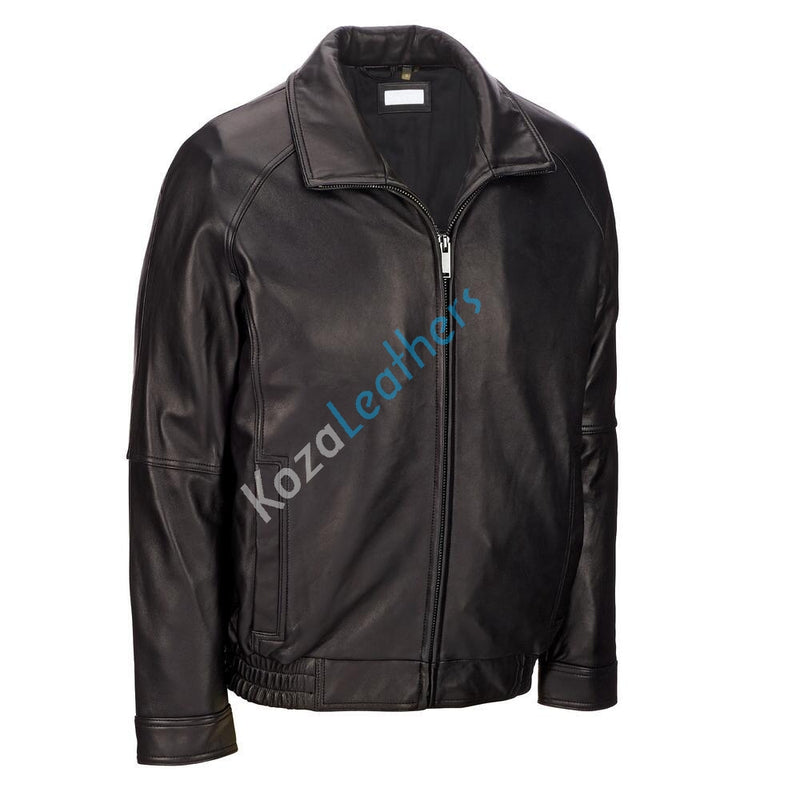 Biker Jacket - Men Real Lambskin Motorcycle Leather Biker Jacket KM192 - Koza Leathers