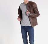 Biker Jacket - Men Real Lambskin Motorcycle Leather Biker Jacket KM300 - Koza Leathers