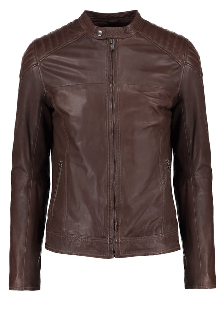 Biker Jacket - Men Real Lambskin Motorcycle Leather Biker Jacket KM300 - Koza Leathers