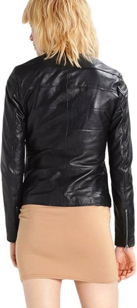 Biker / Motorcycle Jacket - Women Real Lambskin Leather Biker Jacket KW431 - Koza Leathers