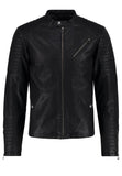 Biker Jacket - Men Real Lambskin Motorcycle Leather Biker Jacket KM301 - Koza Leathers