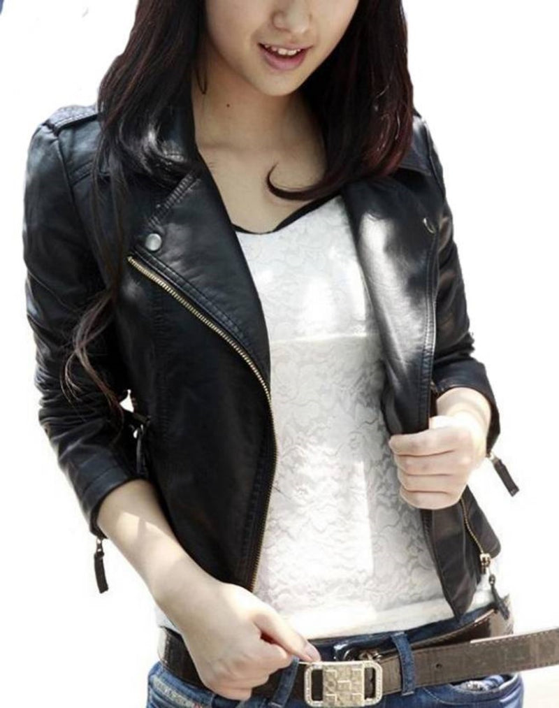 Biker / Motorcycle Jacket - Women Real Lambskin Leather Biker Jacket KW432 - Koza Leathers