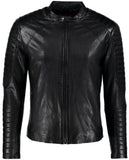Men Real Lambskin Motorcycle Leather Biker Jacket KM450