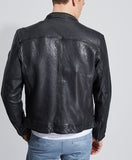 Biker Jacket - Men Real Lambskin Motorcycle Leather Biker Jacket KM302 - Koza Leathers