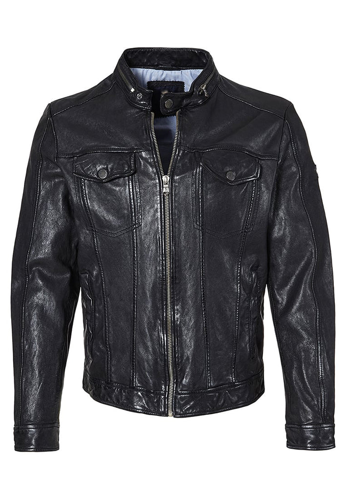 Biker Jacket - Men Real Lambskin Motorcycle Leather Biker Jacket KM302 - Koza Leathers