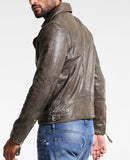 Biker Jacket - Men Real Lambskin Motorcycle Leather Biker Jacket KM303 - Koza Leathers