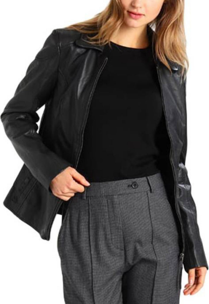 Biker / Motorcycle Jacket - Women Real Lambskin Leather Biker Jacket KW433 - Koza Leathers