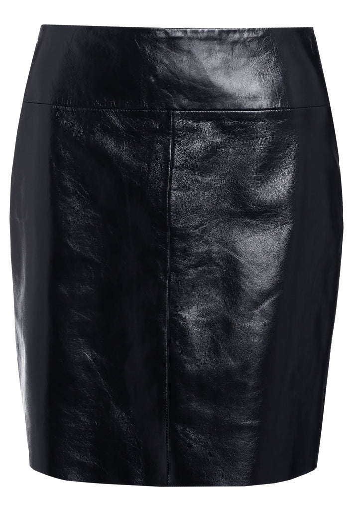 Knee Length Skirt - Women Real Lambskin Leather Slim Fit Skirt WS102 - Koza Leathers