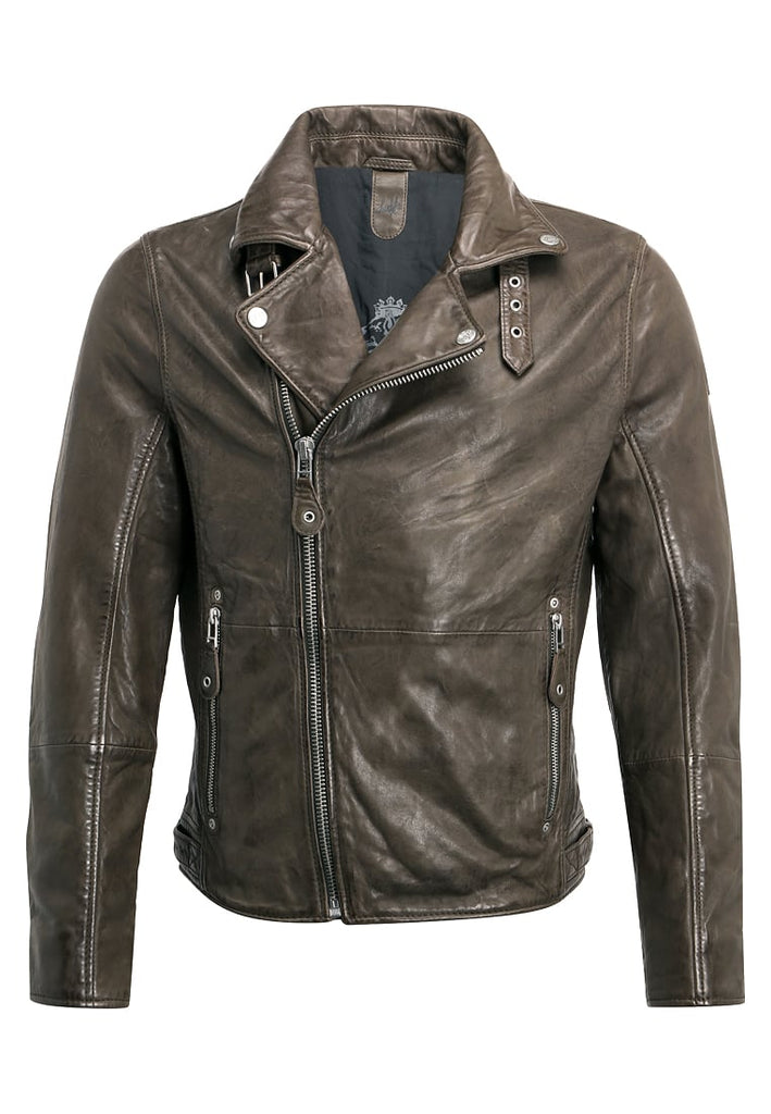 Biker Jacket - Men Real Lambskin Motorcycle Leather Biker Jacket KM303 - Koza Leathers