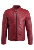 Biker Jacket - Men Real Lambskin Motorcycle Leather Biker Jacket KM304 - Koza Leathers