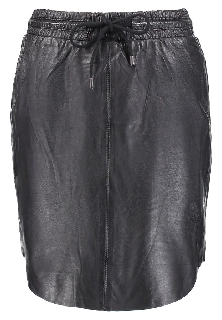 Knee Length Skirt - Women Real Lambskin Leather Slim Fit Skirt WS104 - Koza Leathers