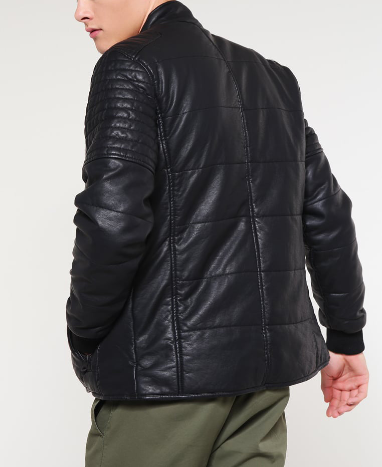 Biker Jacket - Men Real Lambskin Motorcycle Leather Biker Jacket KM306 - Koza Leathers