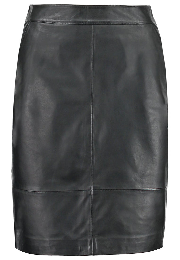 Knee Length Skirt - Women Real Lambskin Leather Mini Skirt WS106 - Koza Leathers