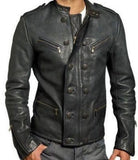 Koza Leathers Men's Genuine Lambskin Leather Jacket NJ001