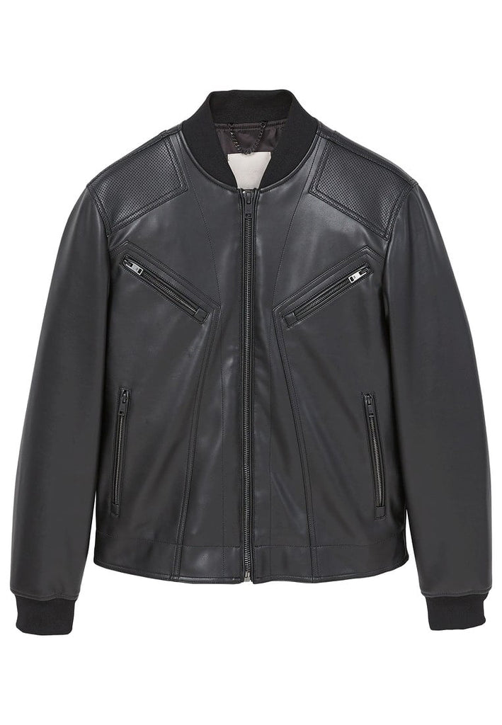 Biker Jacket - Men Real Lambskin Motorcycle Leather Biker Jacket KM308 - Koza Leathers