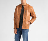 Biker Jacket - Men Real Lambskin Motorcycle Leather Biker Jacket KM309 - Koza Leathers