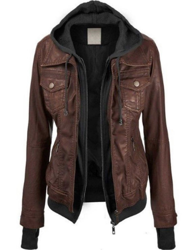 Biker / Motorcycle Jacket - Women Real Lambskin Leather Biker Jacket KW509 - Koza Leathers