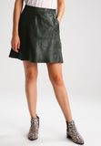 Knee Length Skirt - Women Real Lambskin Leather Mini Skirt WS111 - Koza Leathers