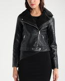 Women Real Lambskin Leather Biker Jacket KW265