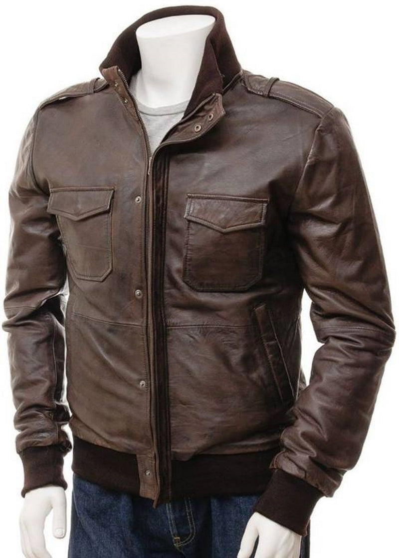 Biker Jacket - Men Real Lambskin Motorcycle Leather Biker Jacket KM465 - Koza Leathers