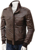 Men Real Lambskin Motorcycle Leather Biker Jacket KM465