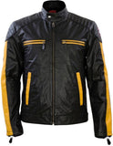 Men Real Lambskin Motorcycle Leather Biker Jacket KM466