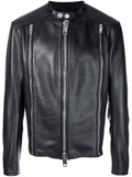 Men Real Lambskin Motorcycle Leather Biker Jacket KM358