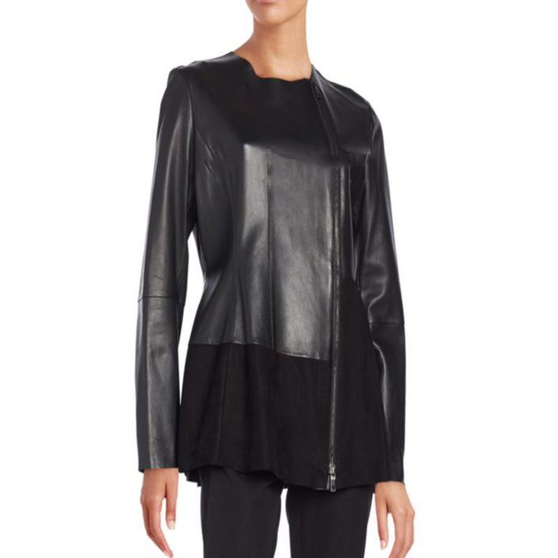 Biker / Motorcycle Jacket - Women Real Lambskin Leather Biker Jacket KW450 - Koza Leathers