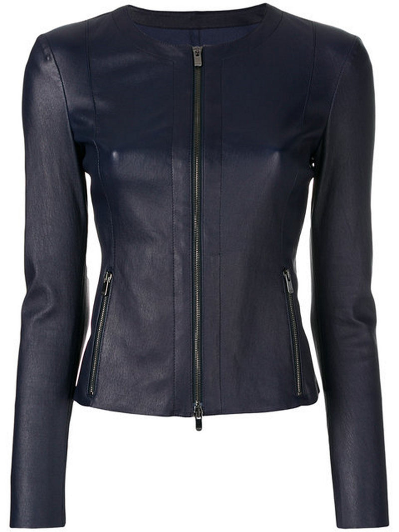 Biker / Motorcycle Jacket - Women Real Lambskin Leather Biker Jacket KW546 - Koza Leathers