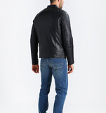 Biker Jacket - Men Real Lambskin Motorcycle Leather Biker Jacket KM236 - Koza Leathers