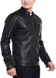 Biker Jacket - Men Real Lambskin Motorcycle Leather Biker Jacket KM385 - Koza Leathers