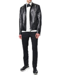Biker Jacket - Men Real Lambskin Motorcycle Leather Biker Jacket KM358 - Koza Leathers