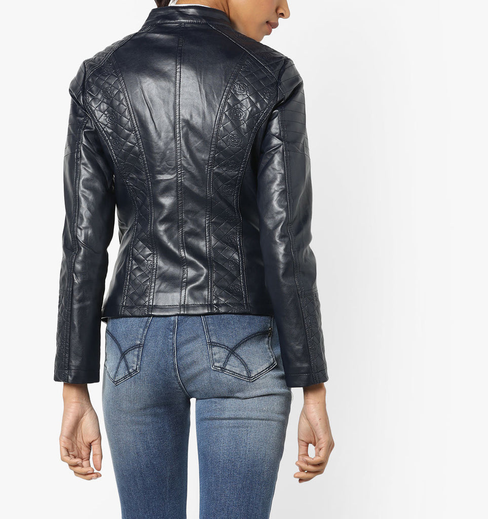 Biker / Motorcycle Jacket - Women Real Lambskin Leather Biker Jacket KW561 - Koza Leathers