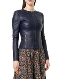 Biker / Motorcycle Jacket - Women Real Lambskin Leather Biker Jacket KW546 - Koza Leathers